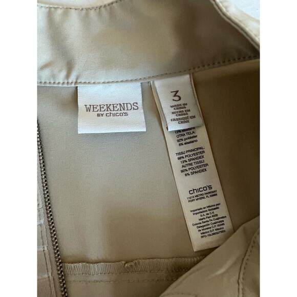 2 Piece WEEKENDS by CHICO'S Beige Performance Set Zip Vest and Crop Pants 3 (16) - Picture 10 of 16